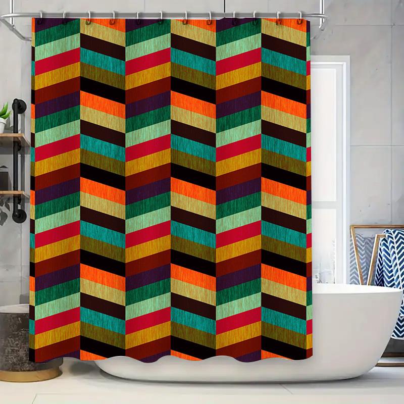 

Multicolor Floral Print Shower Curtain Bathroom Decor Fresh White Daisies Purple Violets Yellow Blossoms Dark Green Background L W60H190(CM)-1 Pcs