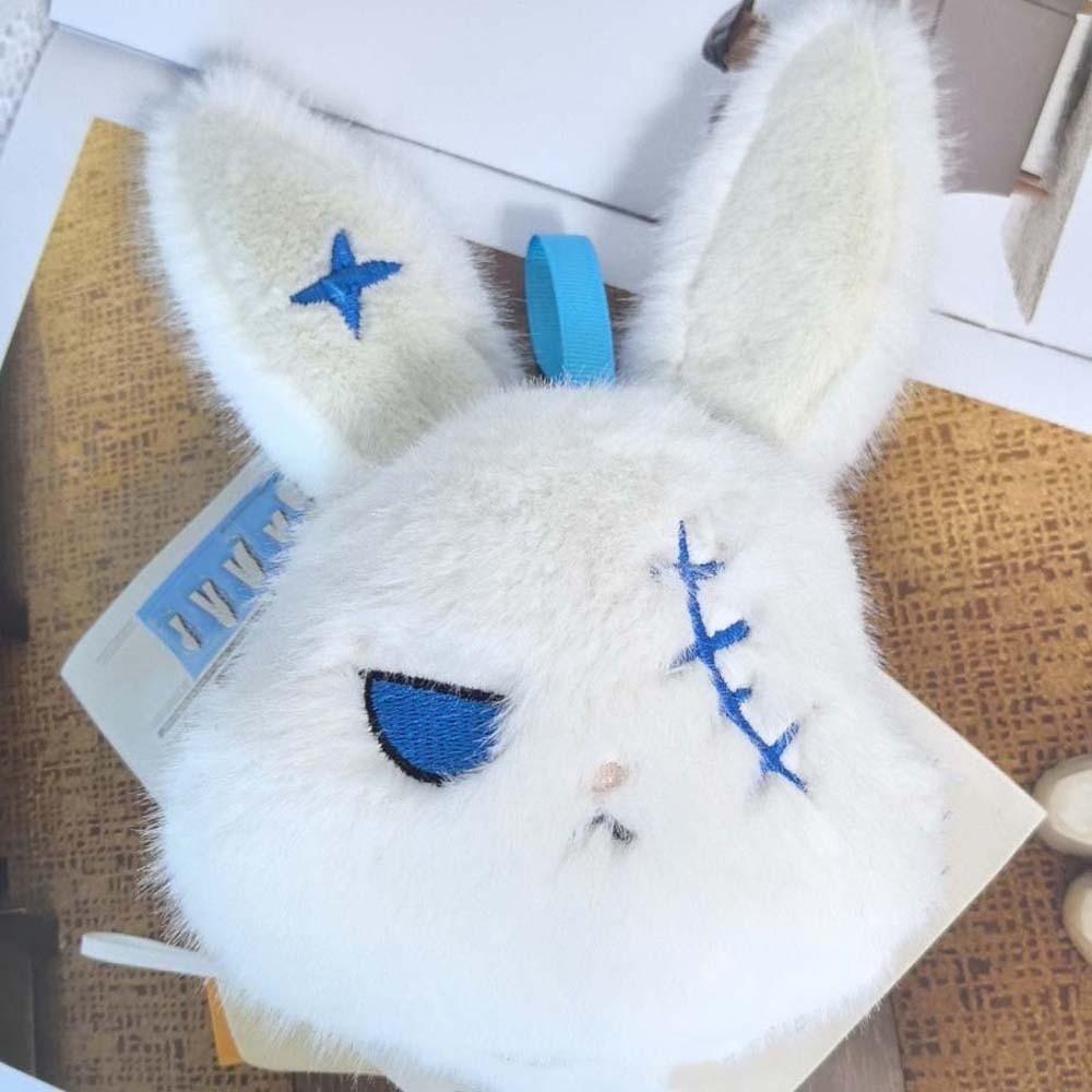 Fluffy Gothic Rabbit Compact Stitched Bunny Bag Pendant Halloween Plushie Party Favors