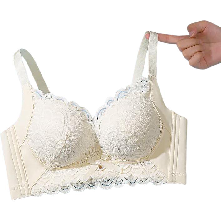 LangSha Women's Sexy Lace Bra, Push-Up for Small Breasts, Enhancing, Wireless, Side Support, Shaping And Lift-Up Brassiere