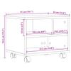 Printer Stand with Casters Smoked Oak 41 x 32 x 34.5 cm