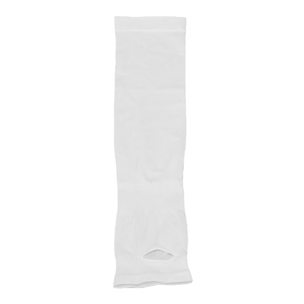 2 Pairs Sun Protection Sleeves with Thumb Hole Cooling Breathable Arm Sleeves for Both Sports and Daily Wear White 32G