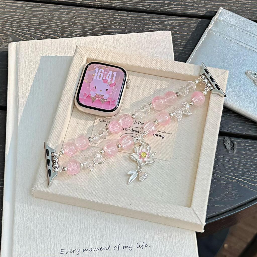Glazed Lotus Beaded Strap for Xiaomi 10 Smart Band, Huawei GT6, and Apple iWatch 11