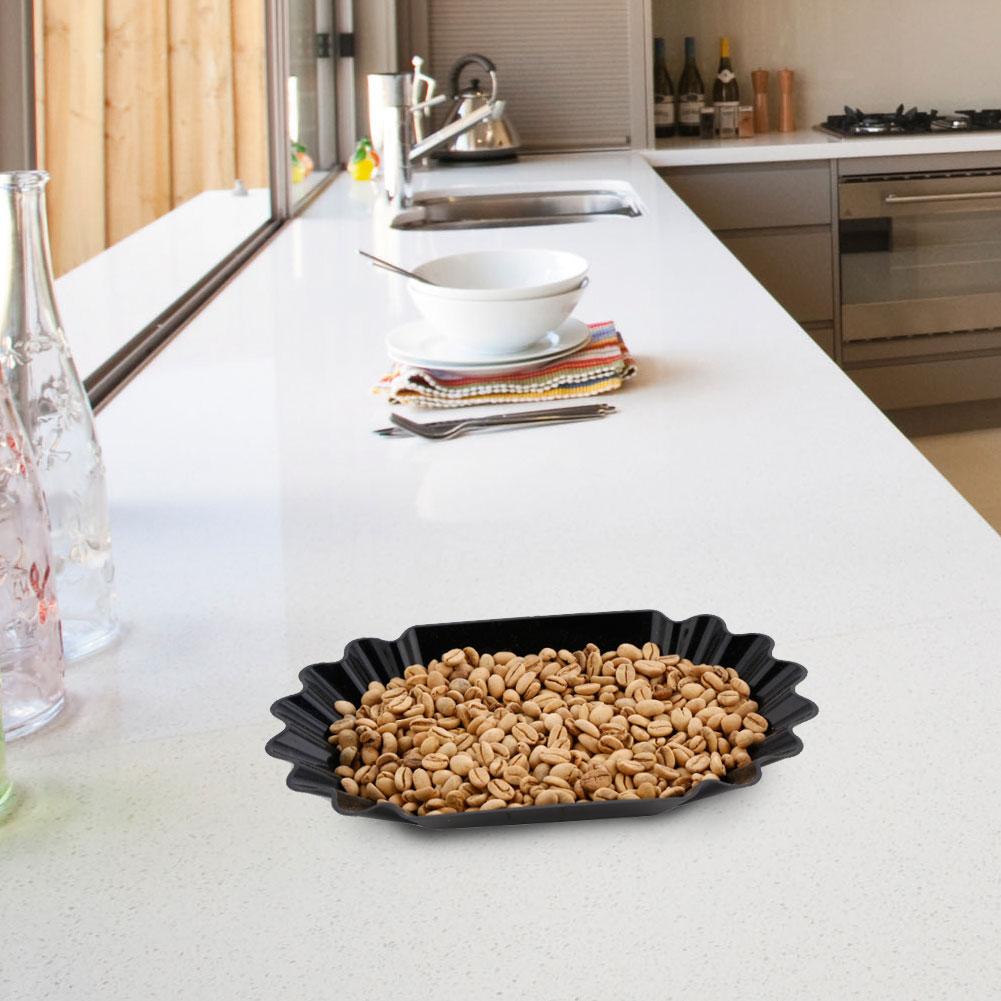 Lebensmittelechter PP-Kunststoff Kaffeebohnen Ausstellschale Probiertablett Aufbewahrungsbehälter Küchenzubehör Schwarz