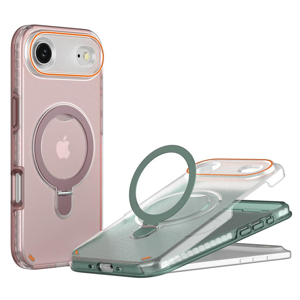 For iPhone Air Magnetic Case with Kickstand TPU+PC Shockproof Phone Cover