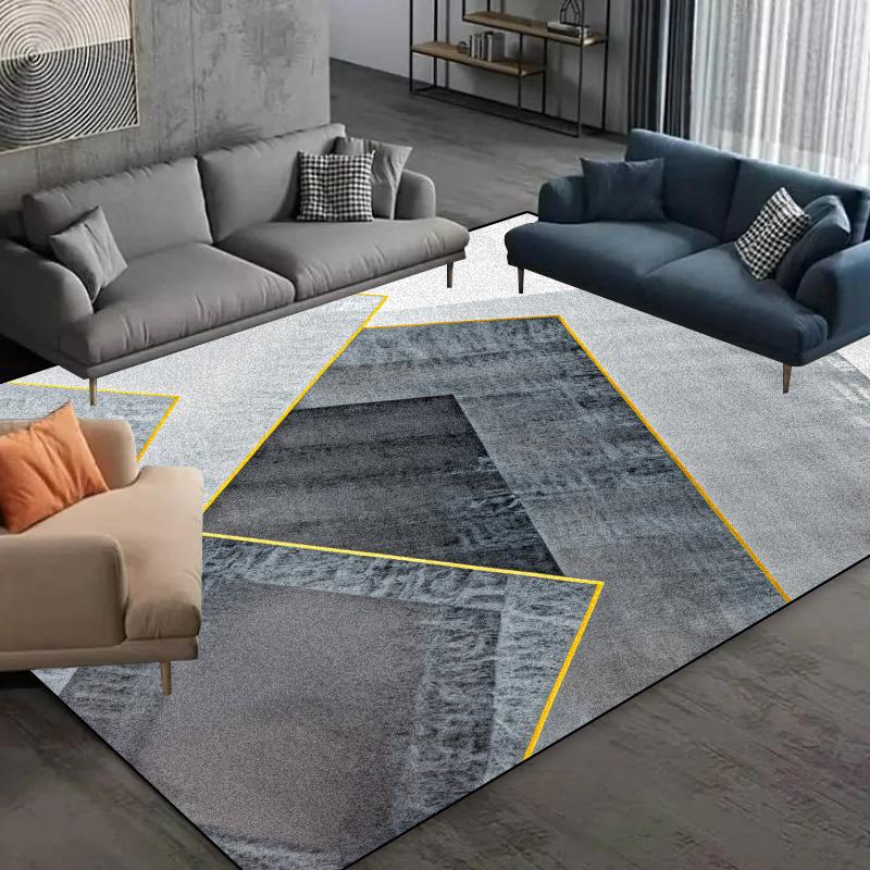 Modern Geometry Carpet for Living Room Abstract Large Rug Non-slip Bedroom Cloakroom Decoration Rugs Washable Coffee Table Mat