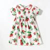Girls' Dress Baby Cotton and Linen Strawberry Doll Dress 2023 Summer Dress Small Kidsren's Fashionable Princess Dress Beach Dress