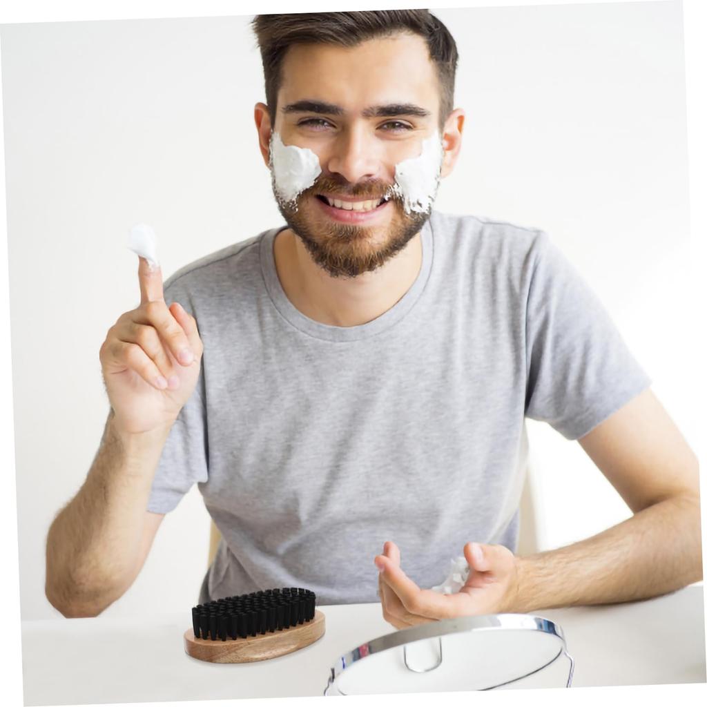 ELAYARD Beard Natural Wooden Durable Cleaning Beard Men's Brush, Bristles, Handle, Tool, Sling, Men's Grooming, Portable.