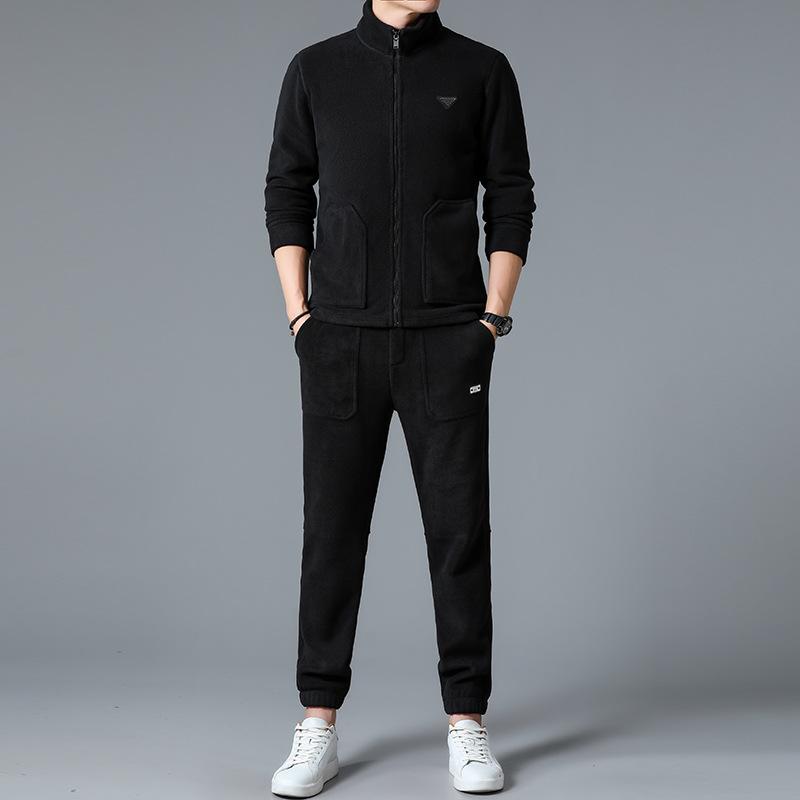 

Спортивний костюм для відпочинку. Чоловічий осінньо-зимовий плюс товстий флісовий худі з довгими рукавами. Кардиган. Штани. Теплий комплект із двох частин. 4XL/58