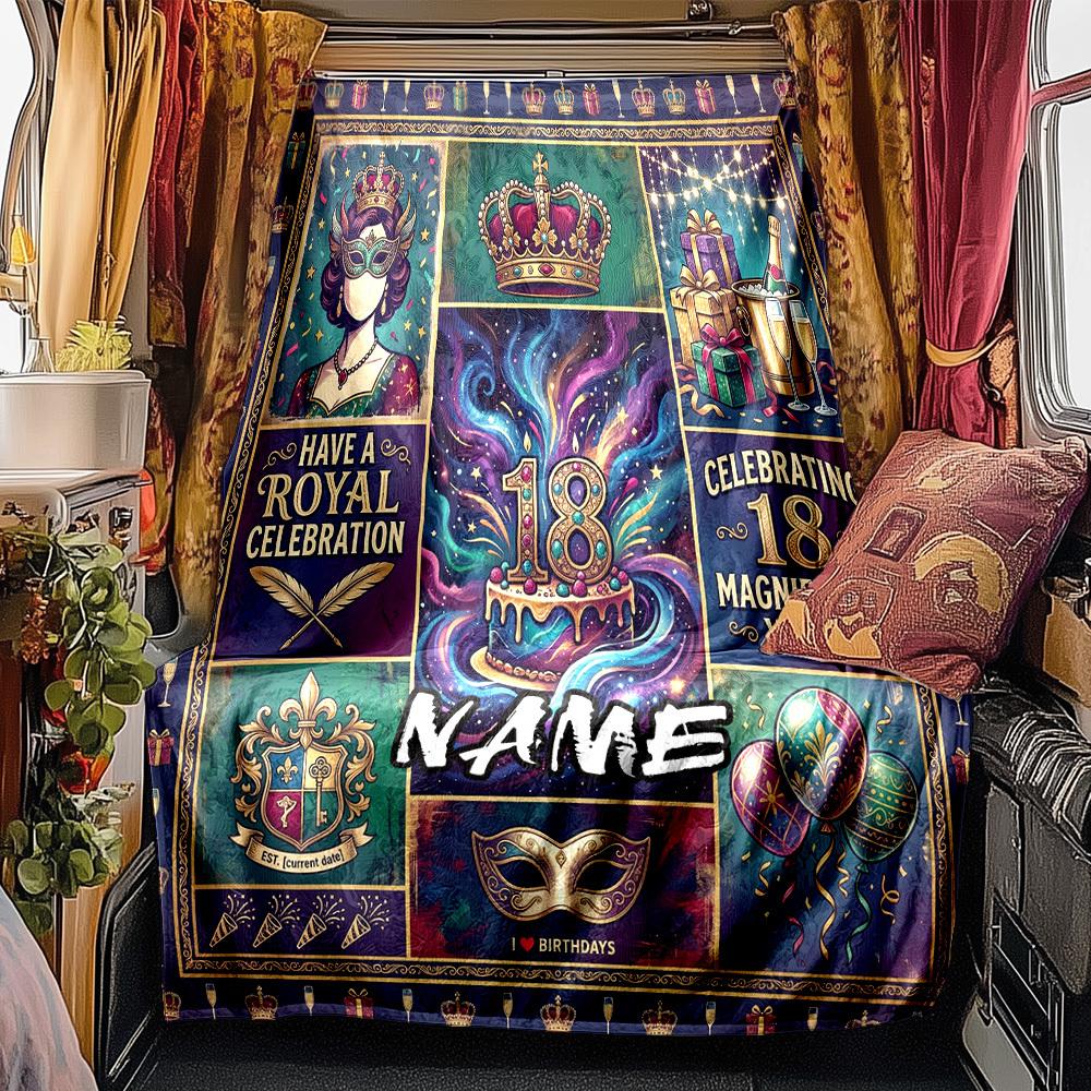Royal Celebration Rv Customize Your Name Blanket Soft Cozy Lightweight Allseason Multipurpose Blanket For Travel Camping Picnics Sofas Rvs Beds Living