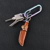 Folding Knife With Leather Cover Small Wood Knife Portable Stainless Steel Blade Cutter Unboxing Keychain EDC Survival Tools