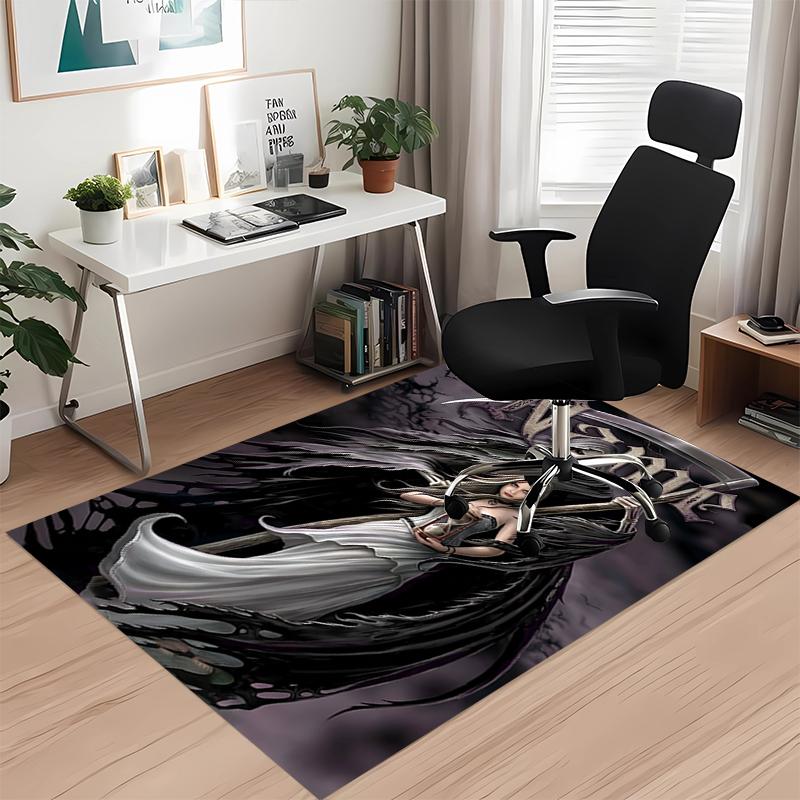 Custom Name Dark Printed Carpet, Rug for Office Chair Living Room Bedroom Kitchen Room Decor Gifts.