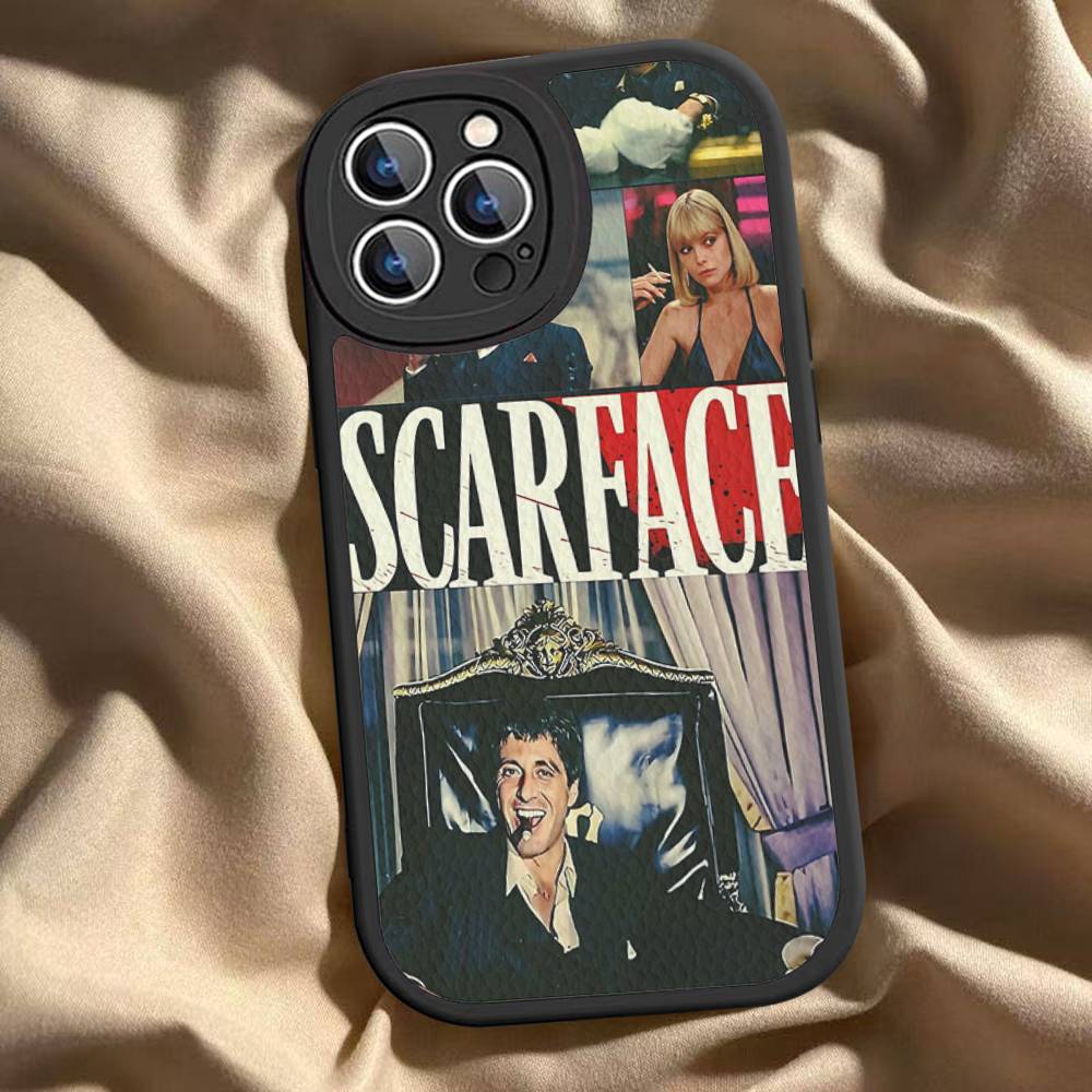 Vintage Classic S-scarface PU Leather Phone Case For IPhone 16 15 14 13 12 11 Pro Max Plus Back Fundas