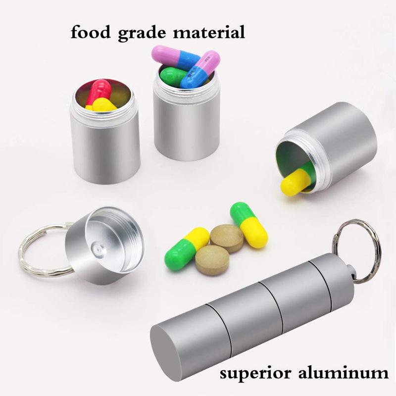 Mini Tragbar Aluminium Wasserdicht Pillendose Behälter Versiegelt 3 Mal Fächer Pro Tag Organizer Tablette Reise Medizin Vitamin Fischöl