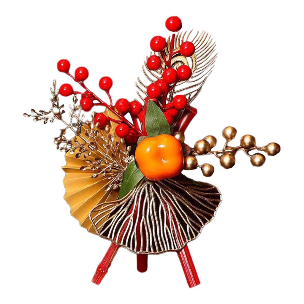 2025 Spring Festival Artificial Flowers Desktop Ornament Handmade Chinese Blessing Crafts for Home Office Housewarming Decora