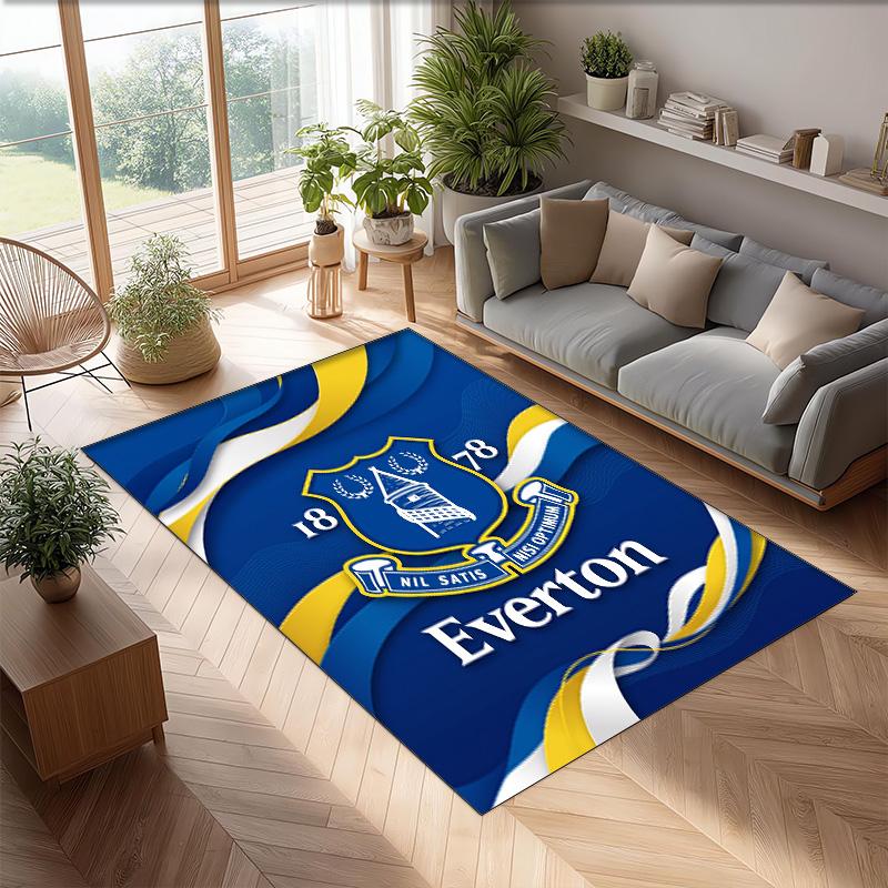Tappeto in Velluto di Cristallo con Stampa Calcio Everton, Comodo Assorbente d'Acqua Antiscivolo Tappeto per Pavimenti Interni