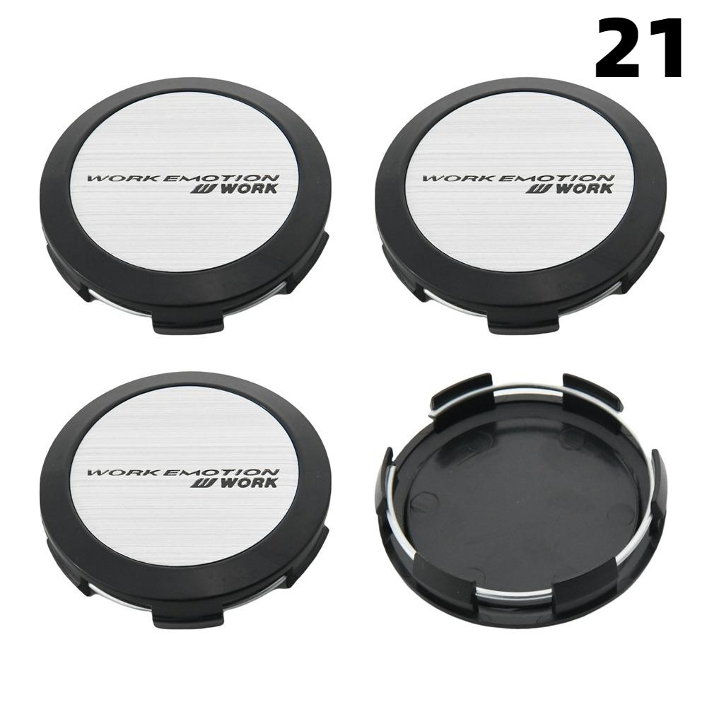 4 PZ 64MM Diametro Esterno / 62MM Diametro Interno Tappo Per Cerchi WORK EMOTION EQUIP MEISTER Logo VS & WORK Tappo Centrale Ruota Copri Ruota Auto Sportiva Tappi Mozzo
