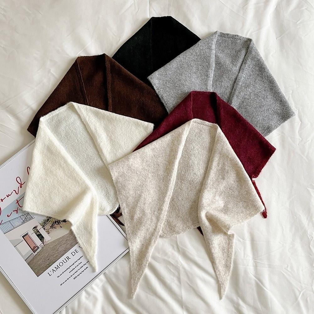 Striped Cross Scarves Wool Cross Neckerchief Sweet False Collar Women