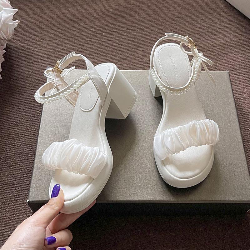 Sandals Women's New Summer Skirt Fashion Word with Thick Heel High Heel Sandals