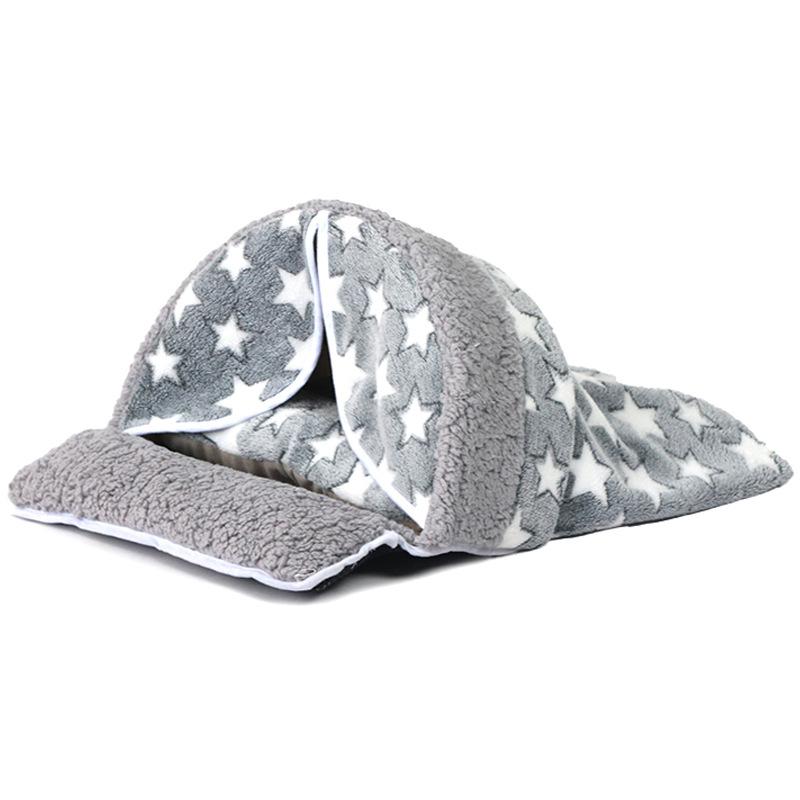Four Seasons Cat Bed Enclosed Warm Winter Cat Cave Thick Plush Cat Tunnel Pet Toy
