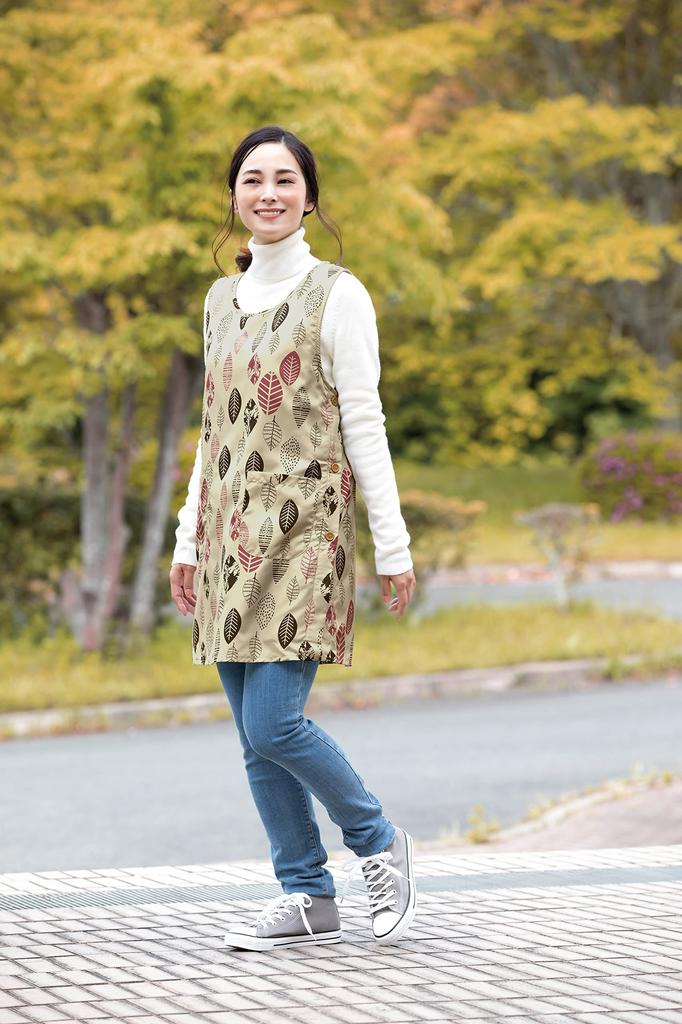 Servan Warm Tunic Size LL Fleece-Lined Apron, Beige,