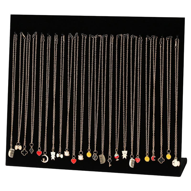 Extra Large Velvet Jewelry Display Stand: Necklace Hanger & Bracelet Storage Rack