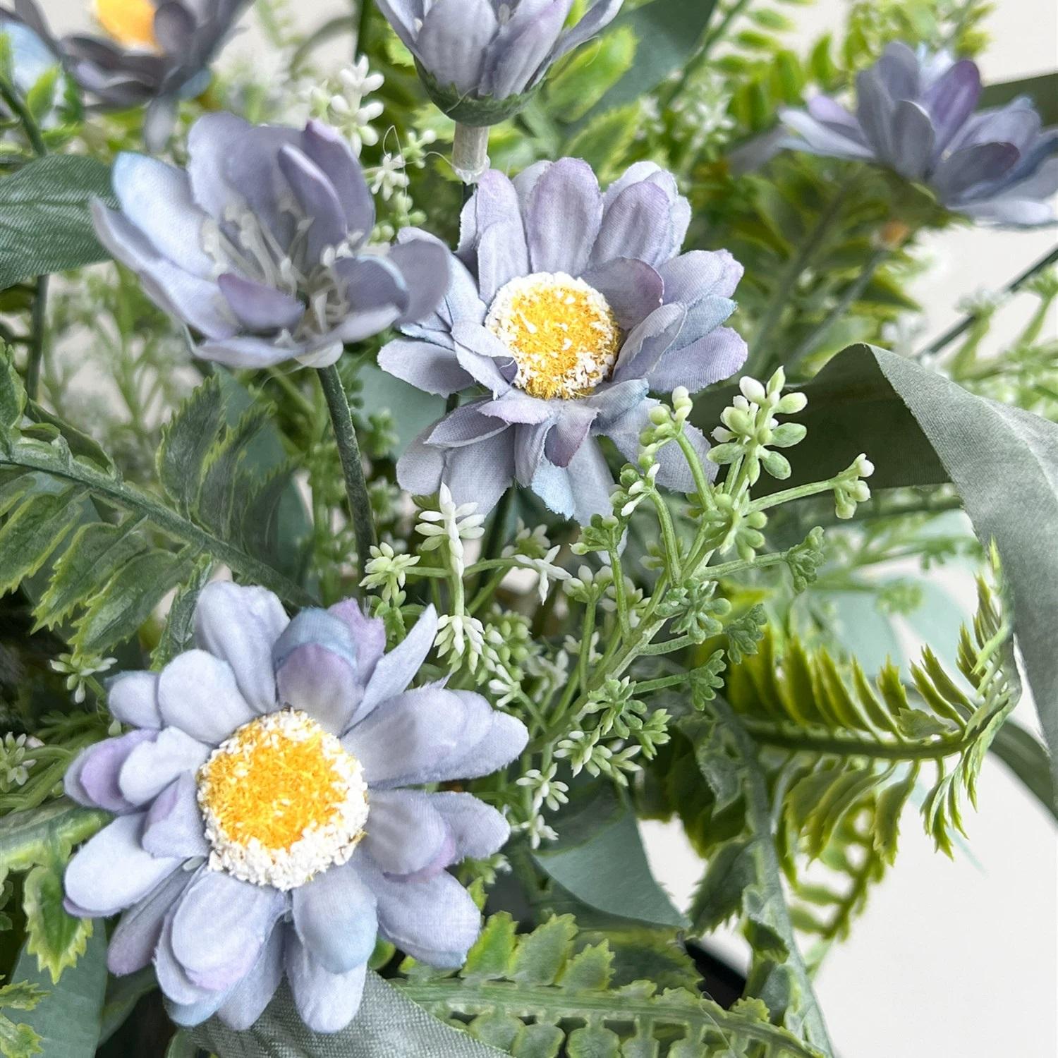 

3 шт. шелковые цветы космоса, искусственные цветы ромашки 30 см, искусственные полевые цветы для свадебной вечеринки, кухни, украшения дома синий