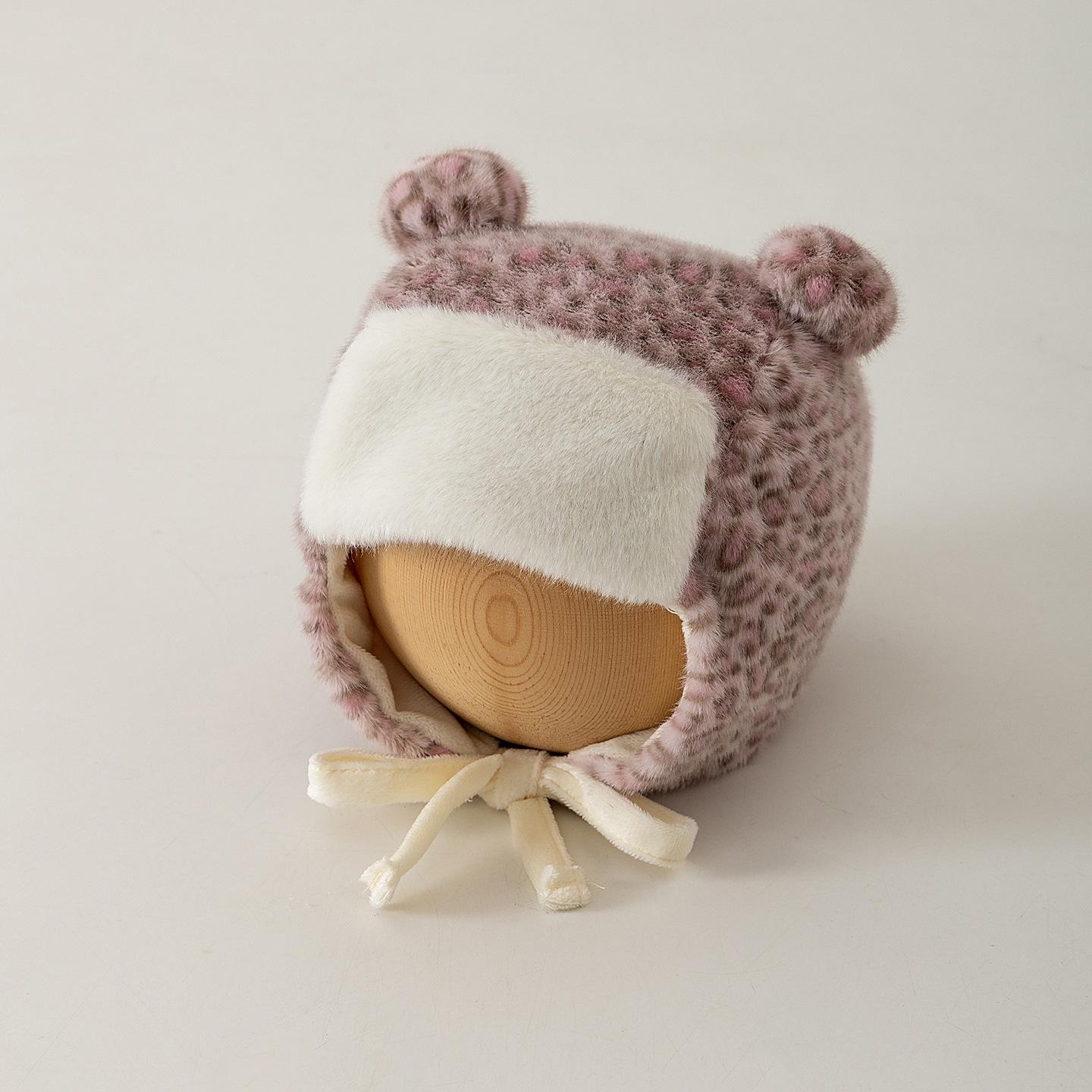 

Autumn & Winter Korean Style Baby Plush Ear Protection Hat: Thick, Warm, Windproof One Size розовый