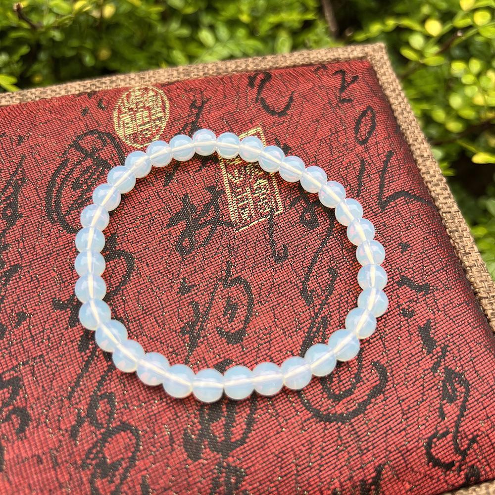 

Korean Style Opal Beaded Bracelet for Women - 6/8/10mm Elastic Cord Jewelry