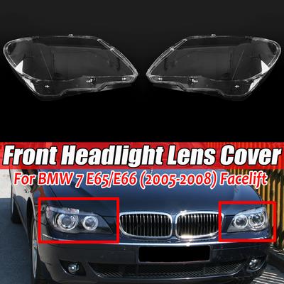 Paar Auto Scheinwerfer Linse Scheinwerfer Lampenschirm Gehäuse Glasabdeckung für BMW 7er Reihe E65 E66 2005-2008 Scheinwerferabdeckung