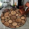 Latest 3D Color Wood Grain Lines Round Area Rug Carpet Rug for Living Room Bedroom Sofa Child Playroom Decor Pet Non-slip Gift