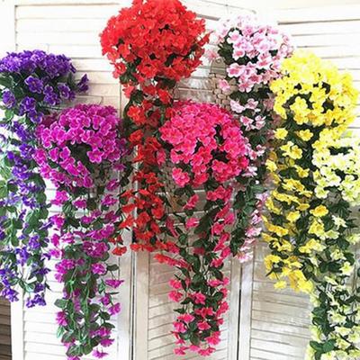 2 Stück Hängende Künstliche Veilchenblume UV-Beständig Realistisch Künstliche Seidenblumenranke Hochzeit