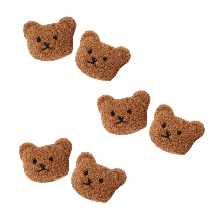 

6 Pcs Cute Plush Bear Bunny Patches Little Animal Embroidered Cloth Sticker