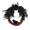 Halloween Wreath Bowknot Crow Garland Decoration Home Door Hallway Hanging Wreath