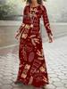 2024 Autumn/Winter Long Sleeve Christmas 3D Print Dress