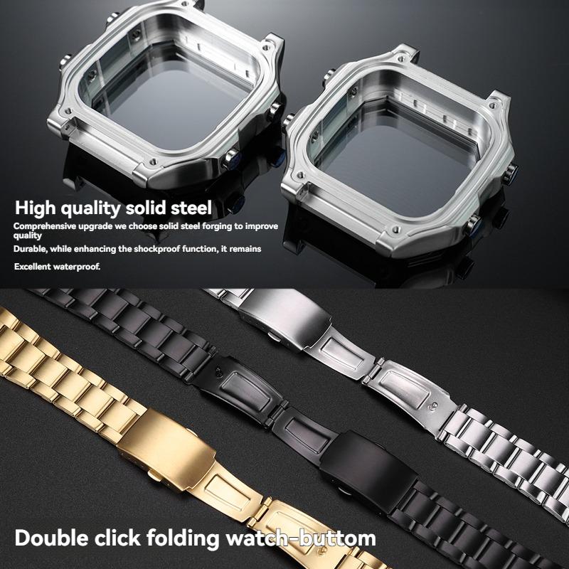 AE1200 Watch Case For Casio 3299 AE-1200WH Stainless Steel Modified Metal Shell with Waterproof Ring Black Silver Watch Case