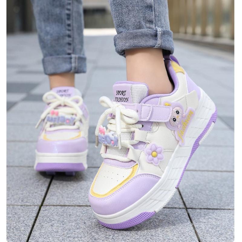 Kid's Four-wheel Roller Skating Shoes Walking Shoes Girl's Sports Shoes Roller Skate Sneakers for Boys