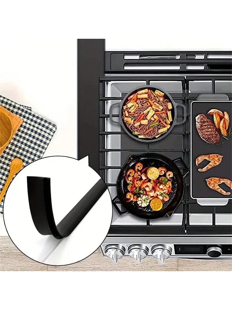 Silicone Stove Gap Covers Oil Dirt Resistant High-Temperature Resistant Strip Gas Gap Soft Sealing Strip Oven Gap Filler Seals
