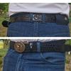 Brown Sheepskin Belt with Bronze a Stylish Gift for Birthdays and Men's Buckle, Father's Day, 130cm/51.2in