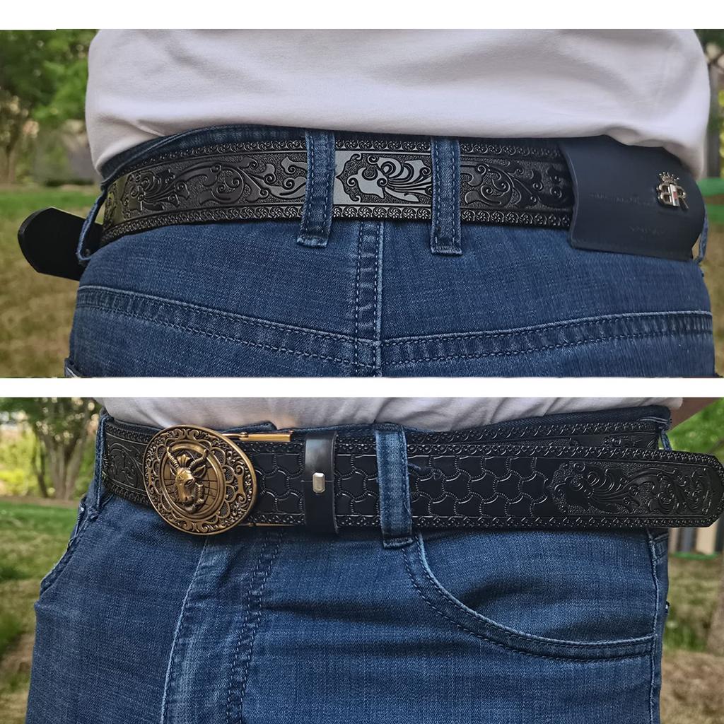 Brown Sheepskin Belt with Bronze a Stylish Gift for Birthdays and Men's Buckle, Father's Day, 130cm/51.2in