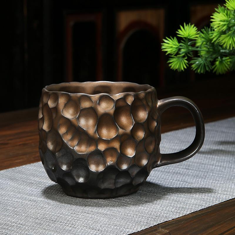 

Japanese Style Ceramic Coffee Mugs with Handle Vintage Creative Breakfast Oat Milk Mug Afternoon Tea TeaCup Household Water Cup 260ml