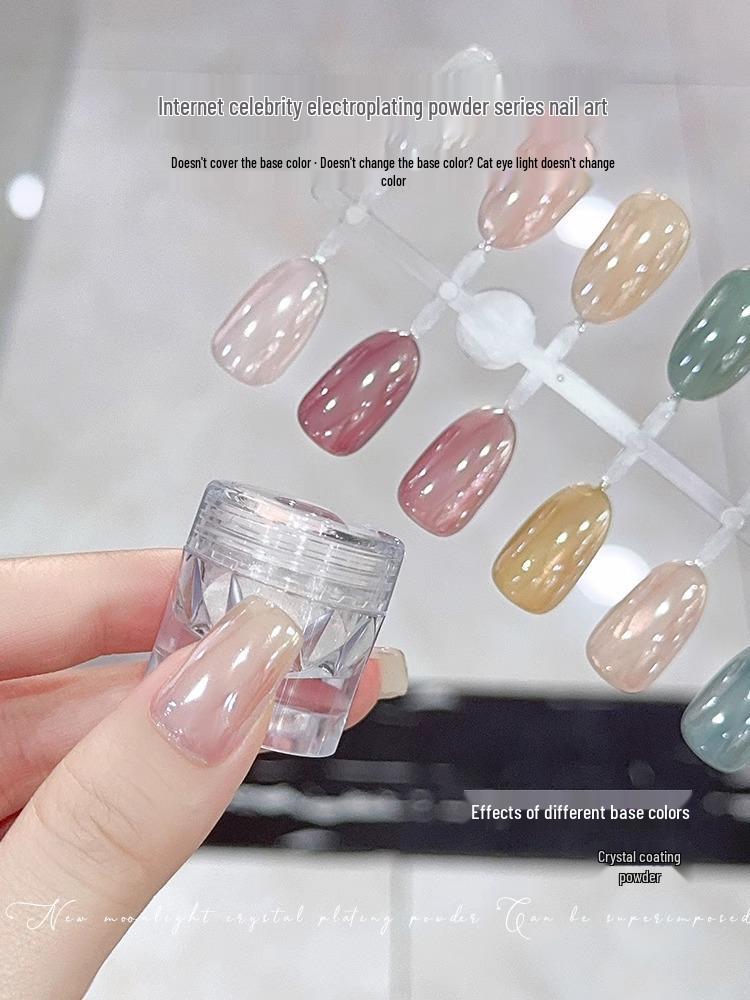 

Кристальная пудра для ногтей Аврора: Суперяркий эффект гальванического покрытия для нежных, лунных волшебных зеркальных ногтей