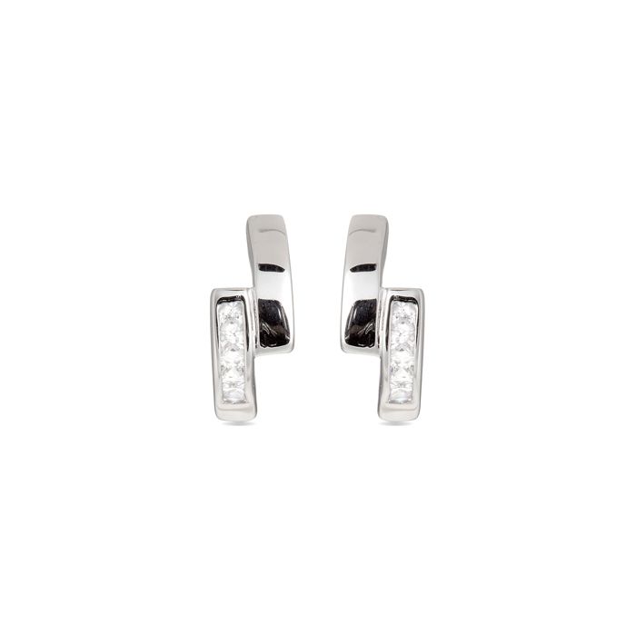 Boucles D'oreilles Luxenter En Argent 925 Avec Zirconium Brillant Plaqué Finition En Rhodié - Vuta