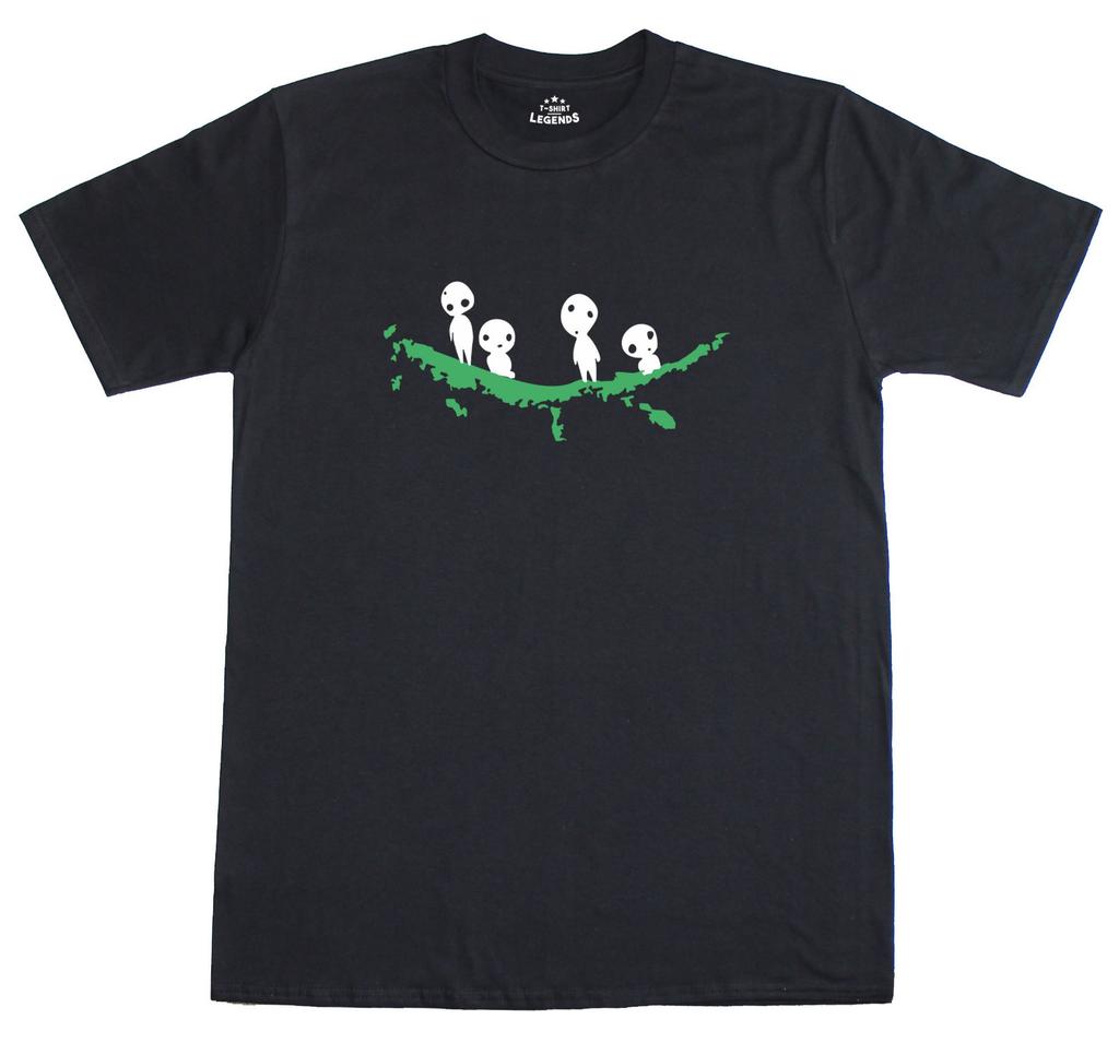 Kodama On Tree Japanese Tree Spirits Mens Loose Fit Cotton T-Shirt