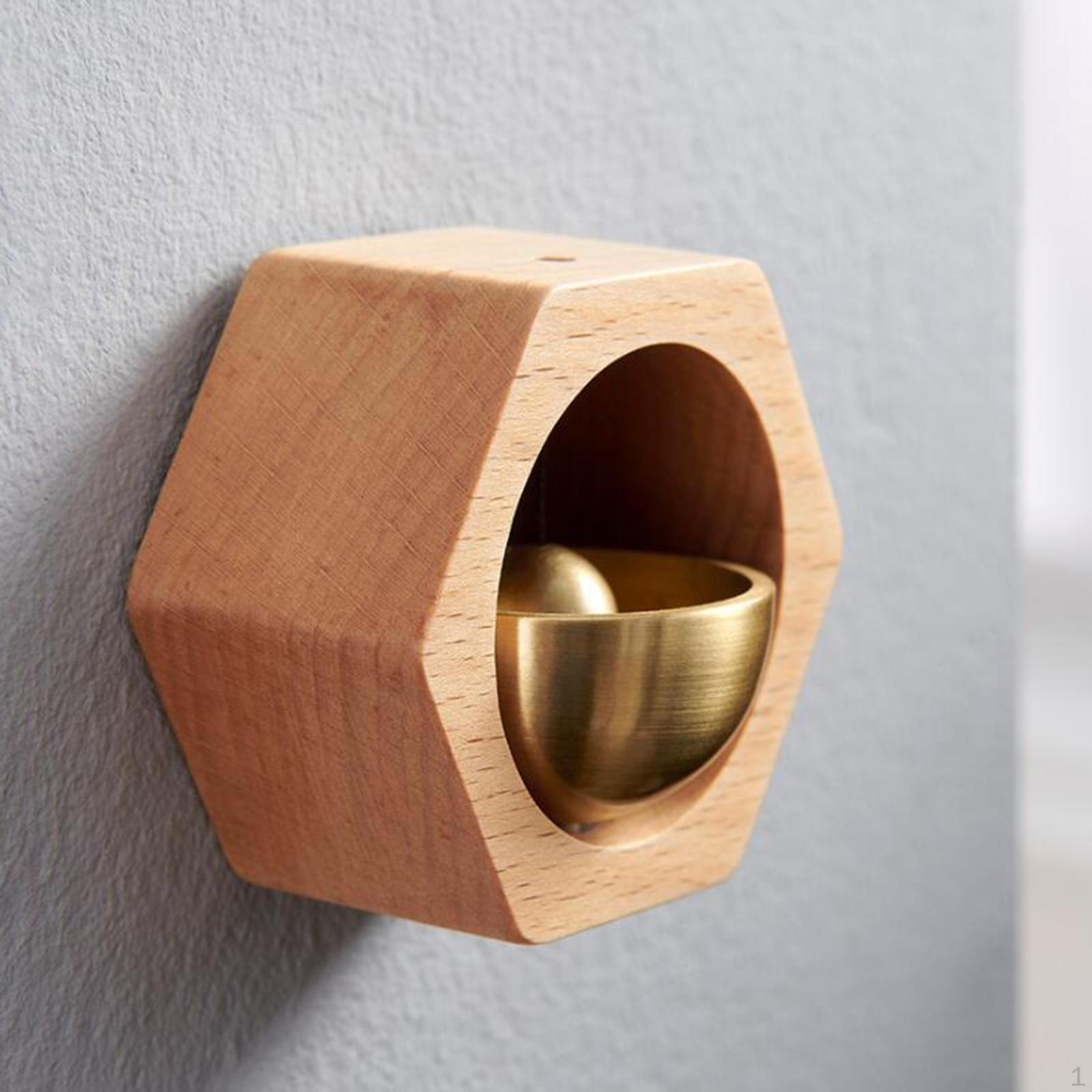 Дверной колокольчик, Музыка ветра на присоске, Деревянный колокольчик для холодильника, для дома и сада, Колокольчик для продавца Hexagon Beech