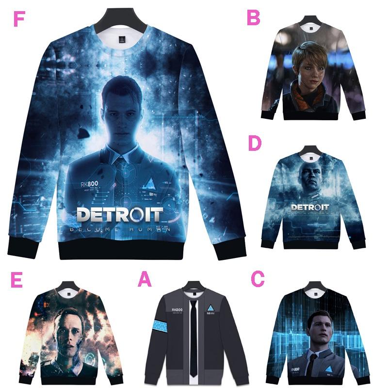 Premium Quality Detroit Become Human Connor Cosplay 3d Print Hoodie Sweater Costume
