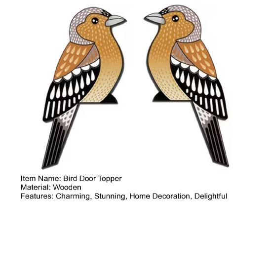 1 Pair Wooden Bird Door Topper Rustic Farmhouse Over The Door Corner Sign Left And Right Side Boho Bird Door Frame Decoration for Home Living Room