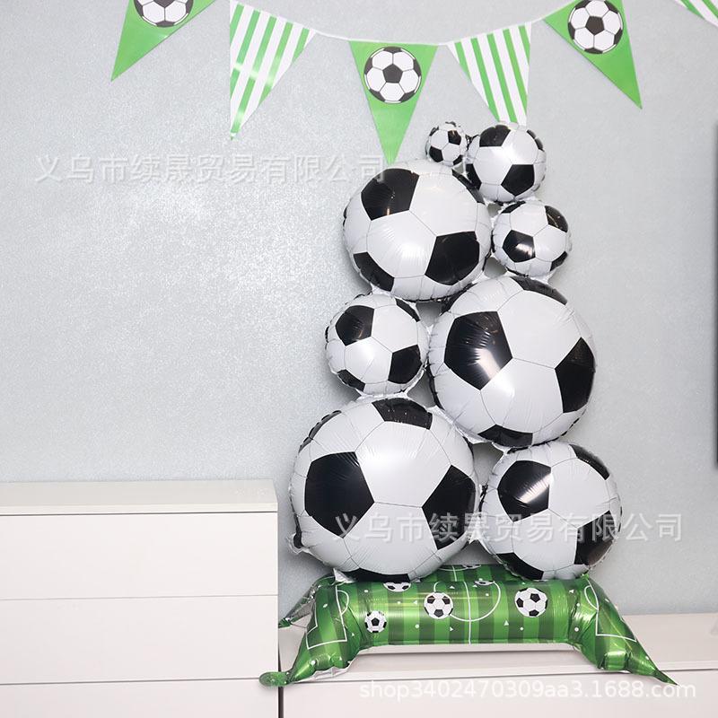 Sport Fußball Thema Geburtstagsparty Stehende Fußballtrophäe Aluminiumfolienballons für Weltcup Party Dekoration Zubehör