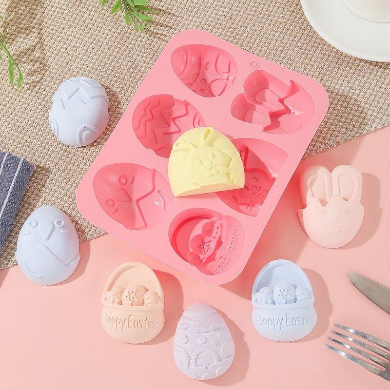 1PC rabbit egg chocolate mold household DIY plaster ornament aromatherapy pinch cake dessert