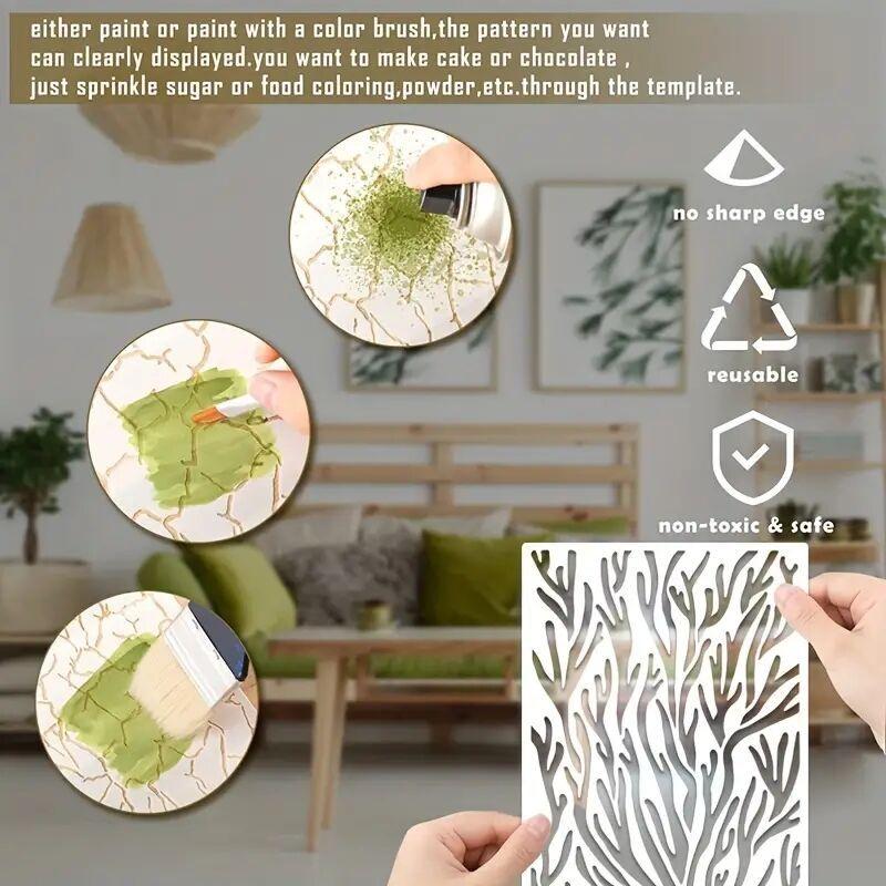 Stencils for Painting Reusable Flowers plants leaves Stencils DIY Small Drawing Template on Wood Wall Canvas Home Decor