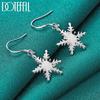 Snowflake Earrings Silver Fashion Jewelry
